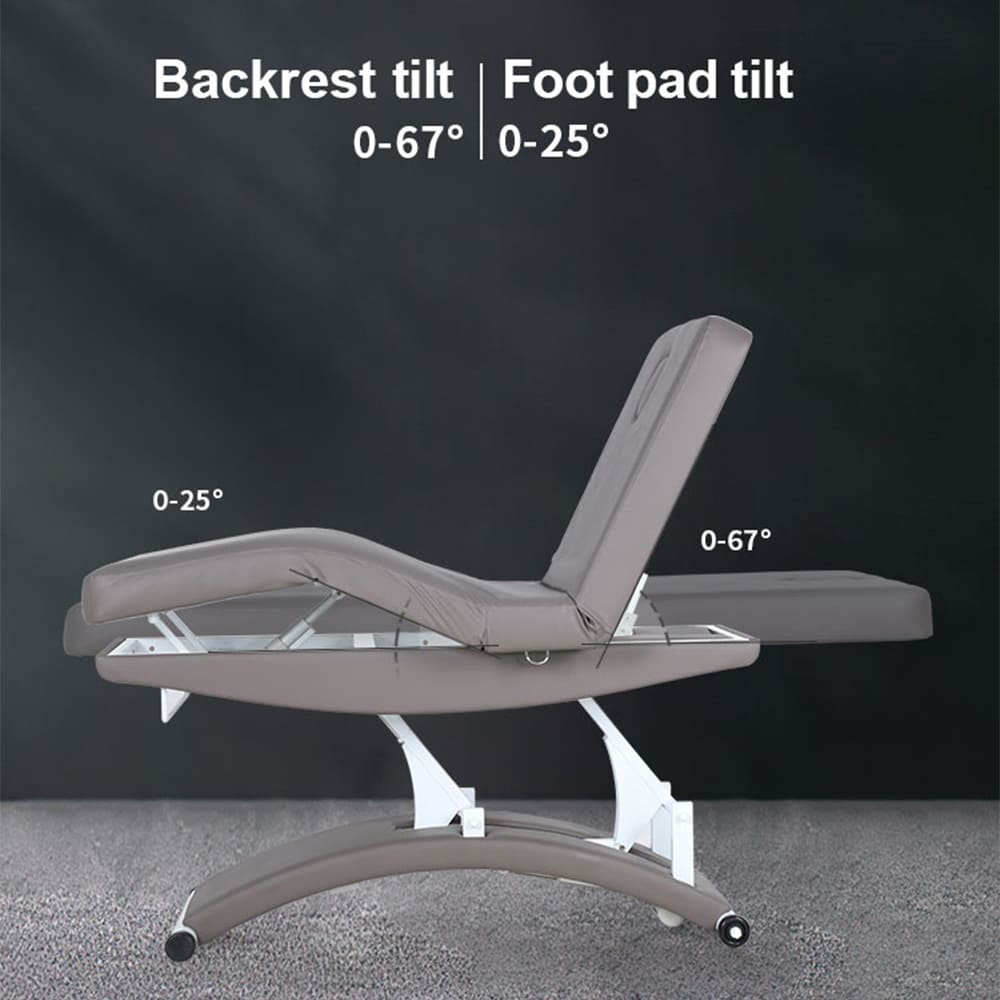 سرير تدليك سبا كهربائي قابل للتعديل طاولة علاج رمادية للصالون