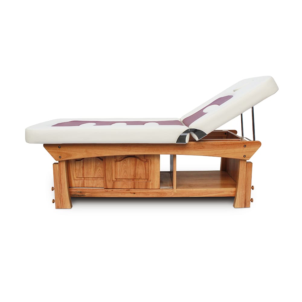 طاولة تدليك خشبية، سرير سبا للوجه مع مساحة تخزين - كانجمي