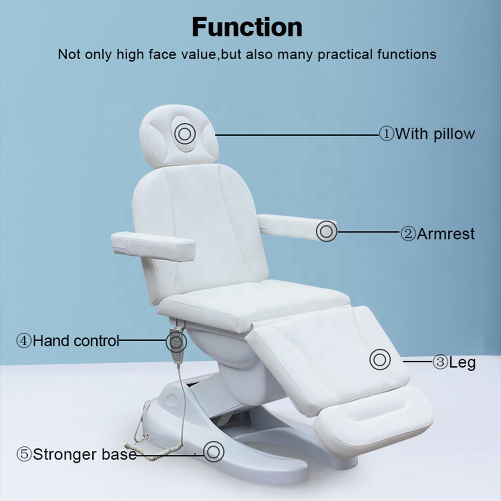 مستلق صالون تجميل ارتفاع قابل للتعديل أفضل علاج تدليك كهربائي كرسي ديرما