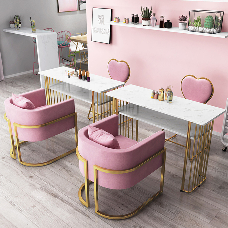 طاولة مكتب مانيكير فاخرة باللون الوردي الحديث - kangmei