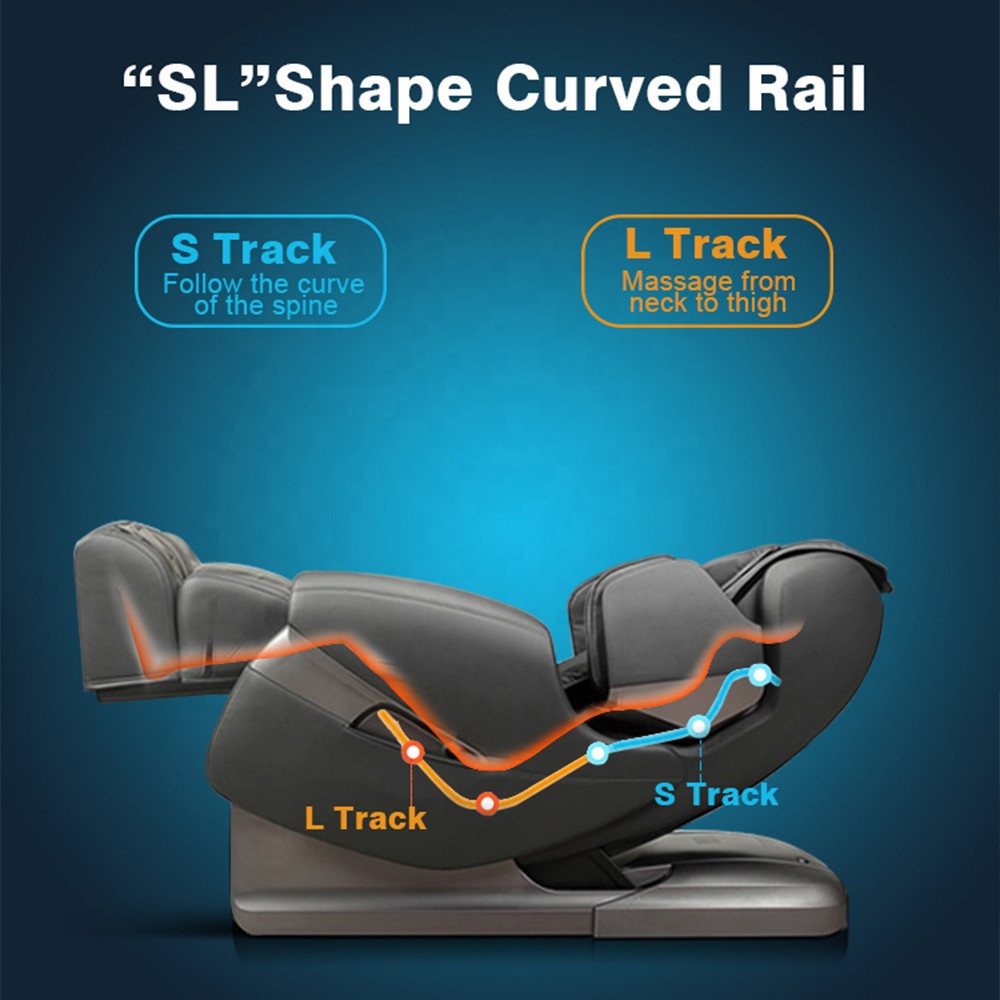 كرسي تدليك شياتسو ثلاثي الأبعاد SL Track Zero Gravity مع بكرات خلفية