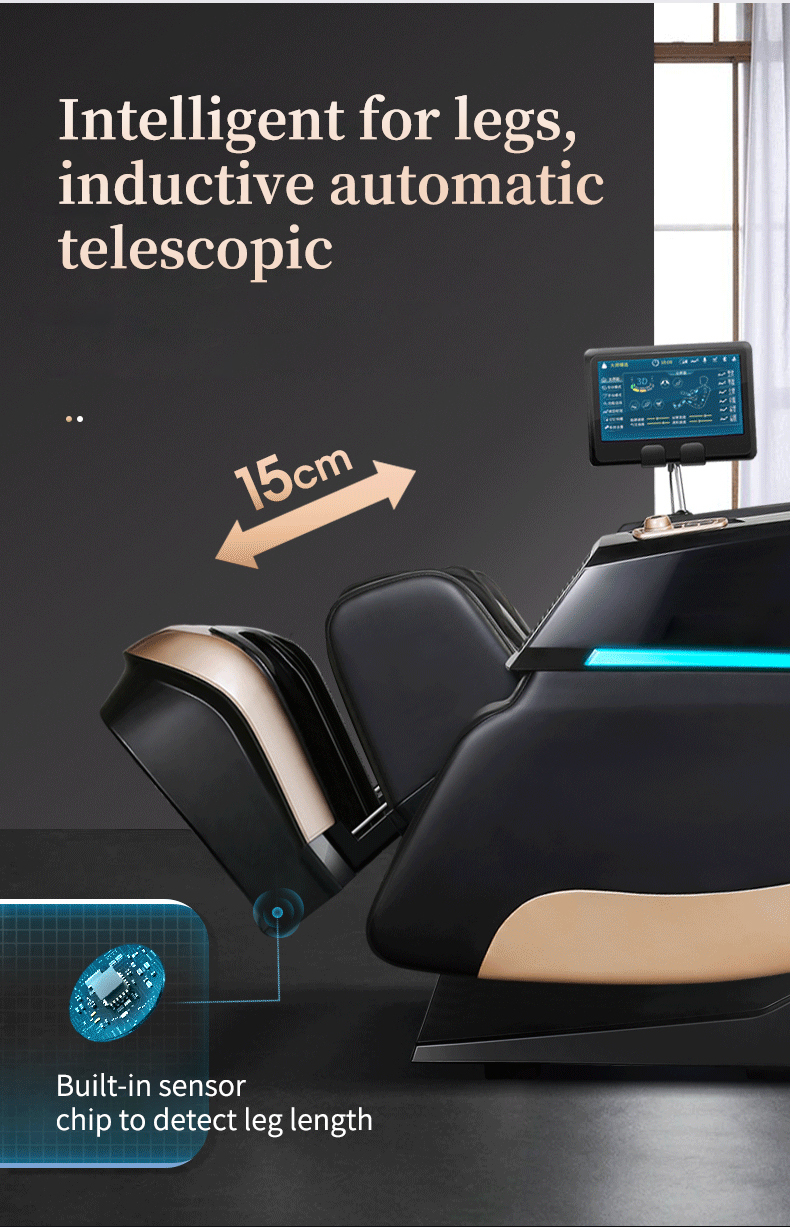 كرسي التدليك الأوتوماتيكي الفاخر ثلاثي الأبعاد AI Smart Comfort