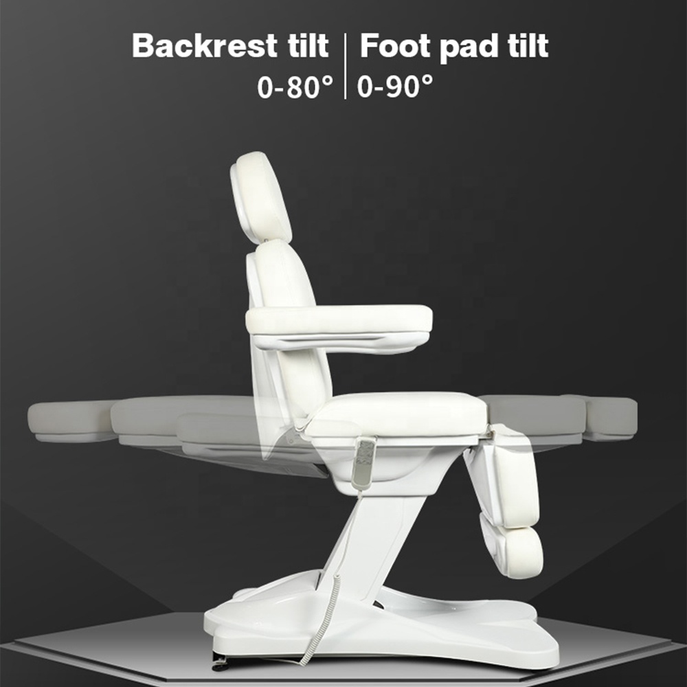 طاولة تدليك كهربائية بيضاء الجمال وسرير علاج القدم كرسي
